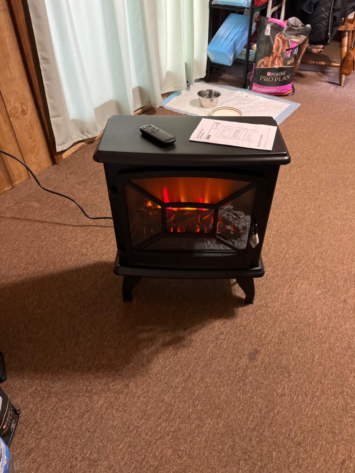 Silonn Electric Fireplace Heater, Quick Heating Portable Fireplace with App & Remote,24″ Electric Corner Fireplace Low Noise with 5 Brightness Levels,Temp Control & Timer for Living Room,Bedroom,Black customer photo 1
