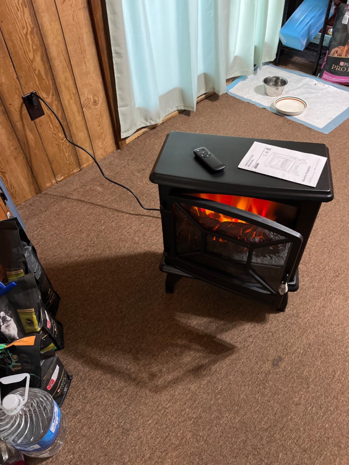 Silonn Electric Fireplace Heater, Quick Heating Portable Fireplace with App & Remote,24″ Electric Corner Fireplace Low Noise with 5 Brightness Levels,Temp Control & Timer for Living Room,Bedroom,Black customer photo 2
