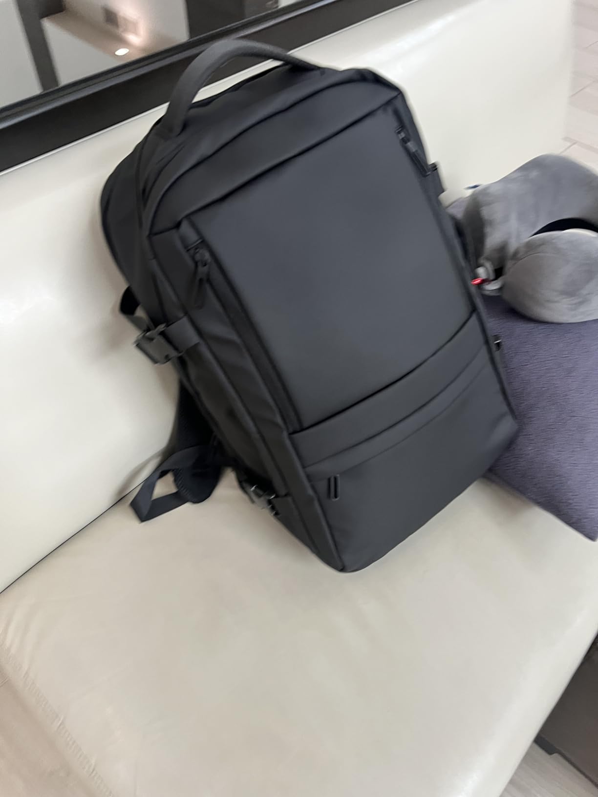 Rcrirth Carry On Travel Backpack Flight Approved for Men Women, Black customer photo 2