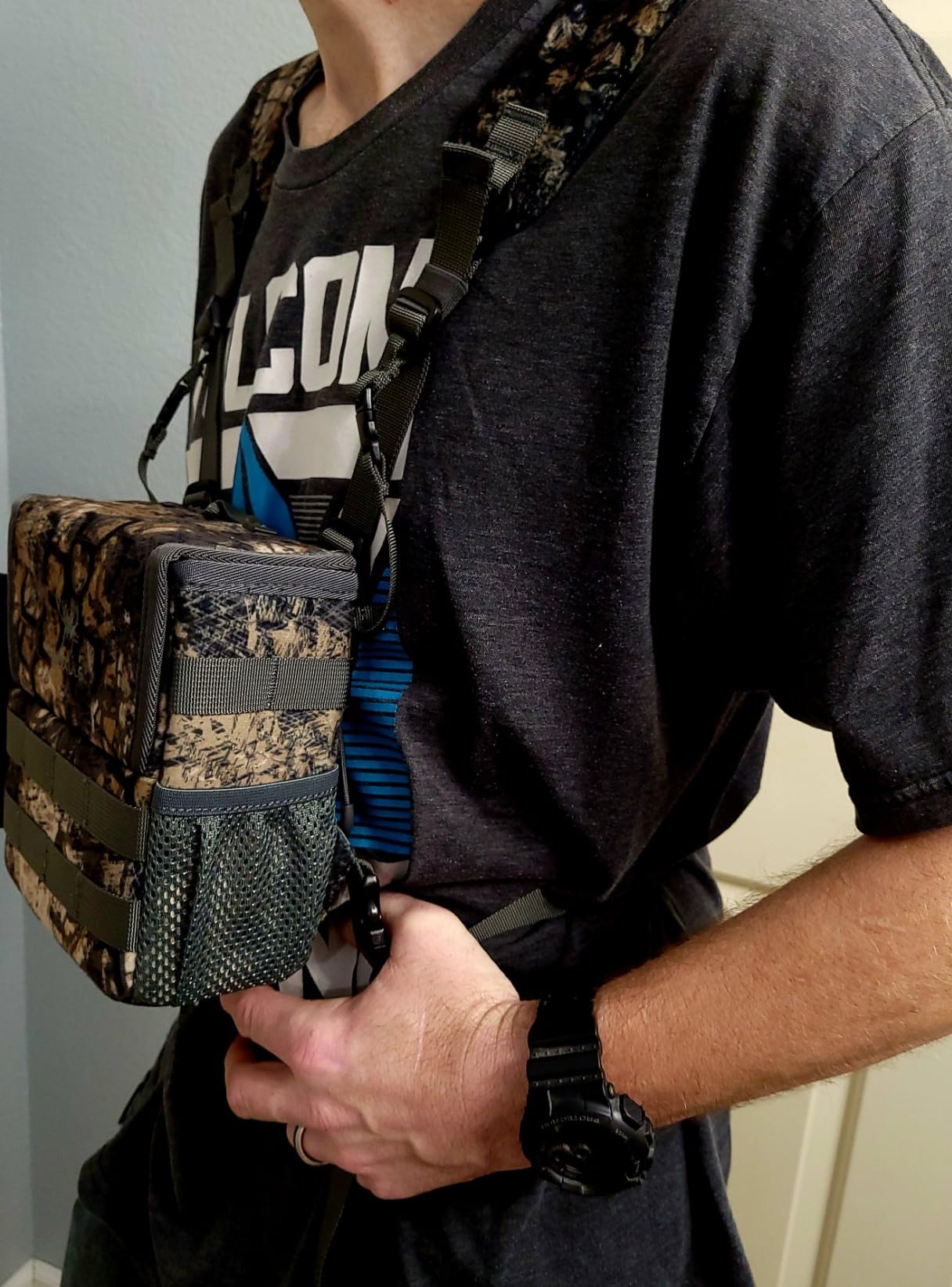 MOXULE Binocular Harness Chest Pack - Rangefinder Pouch for Hunting Camo customer photo 2