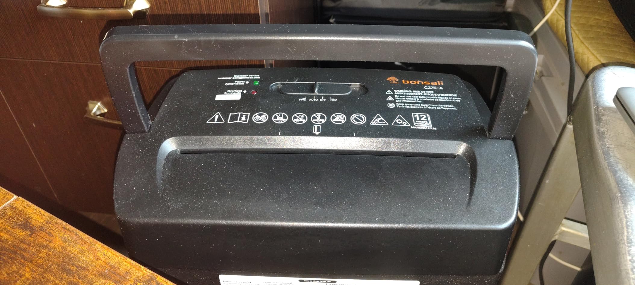 Bonsaii Micro Cut Paper Shredder, 12-Sheet, Home Office, 5.5-Gallon bin customer photo 1