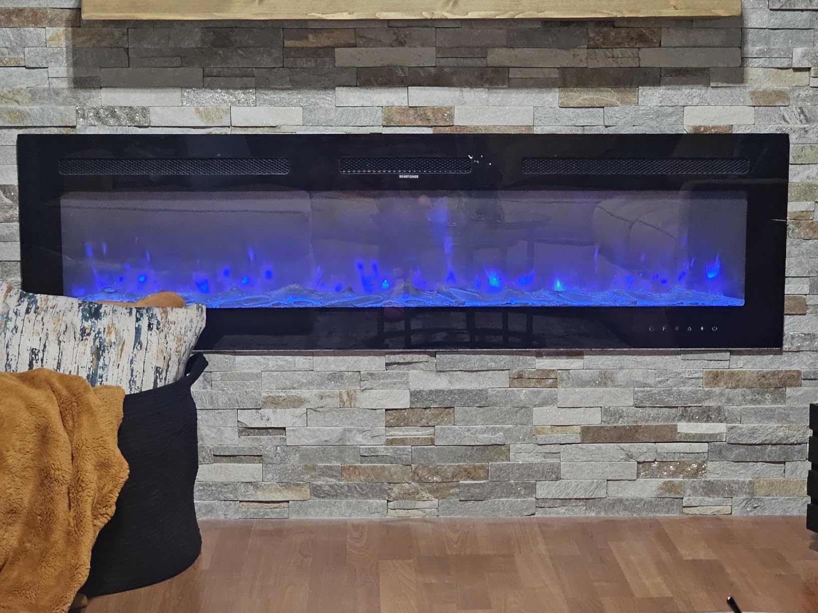 EUHOMY 50 Inch Electric Fireplace Recessed and Wall Mounted customer photo 2