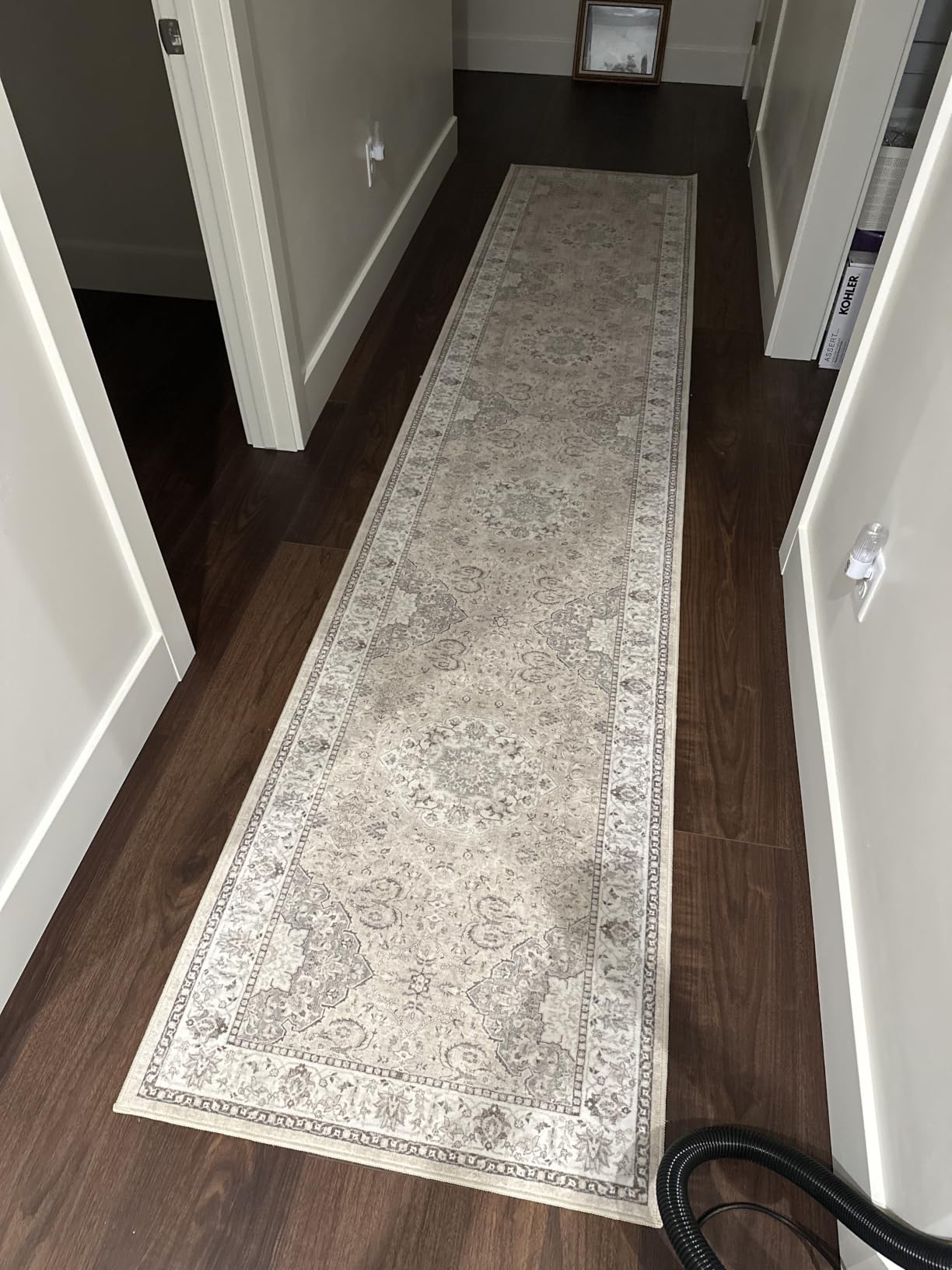 Washable Large 9x12 Area Rug - Living Room Oriental Non Slip Soft Rugs Indoor Low Pile Stain Resistant Carpet for Bedroom Dining Room Farmhouse Distressed Thin Home Decor Floor Mat (9x12 Beige) customer photo 1