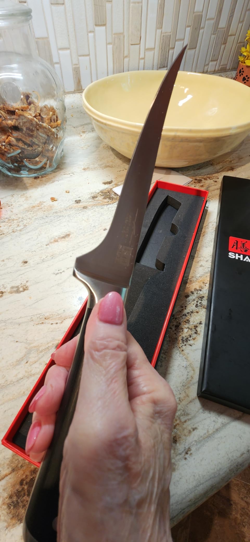SHAN ZU 3PCS Damascus Knife Set, Japanese Kitchen Knives Set customer photo 2