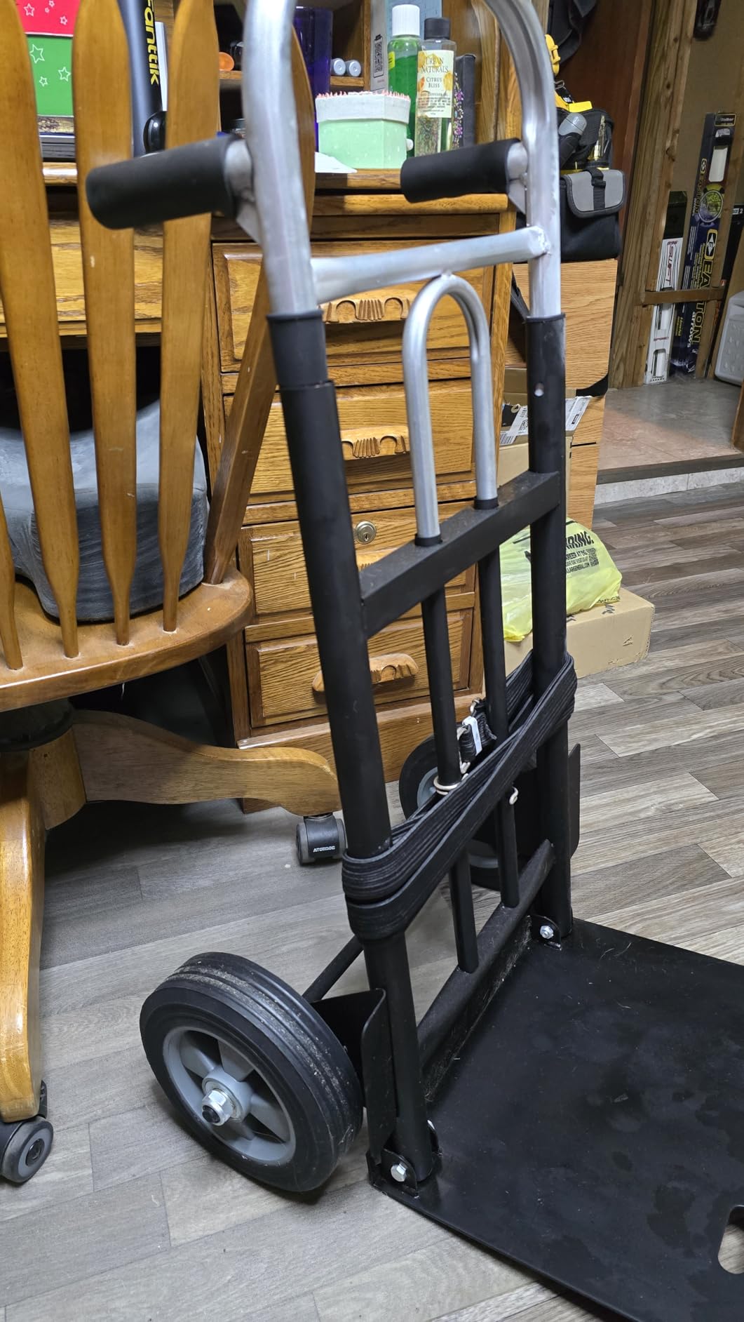 Folding Hand Truck Dolly - 600 LB Capacity, Heavy-Duty Wheels and Compact Design for Moving Heavy Loads in Warehouses, Offices, Homes, and Shopping customer photo 2
