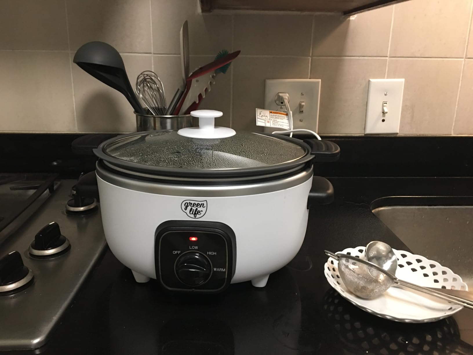 GreenLife 8QT Ceramic Nonstick Slow Cooker, Cooktop/Oven Safe, Cream customer photo 2