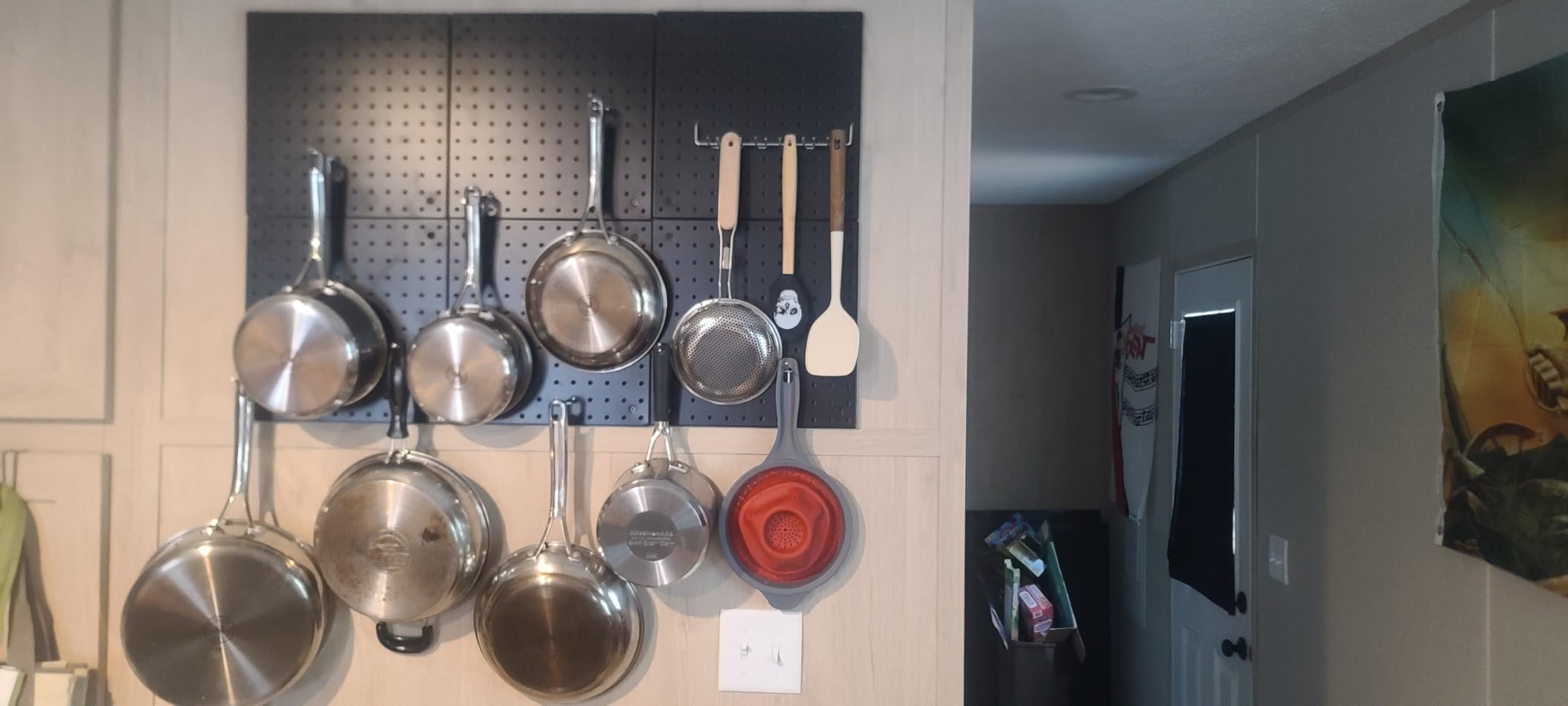 6 Pack Steel Peg Board,Universal 1/8 and 1/4 Pegboard Accessories,Ideal for Garage Tool Storage, Office Organization, Craft Room, Kitchen etc. (White, 6-12X12) customer photo 1