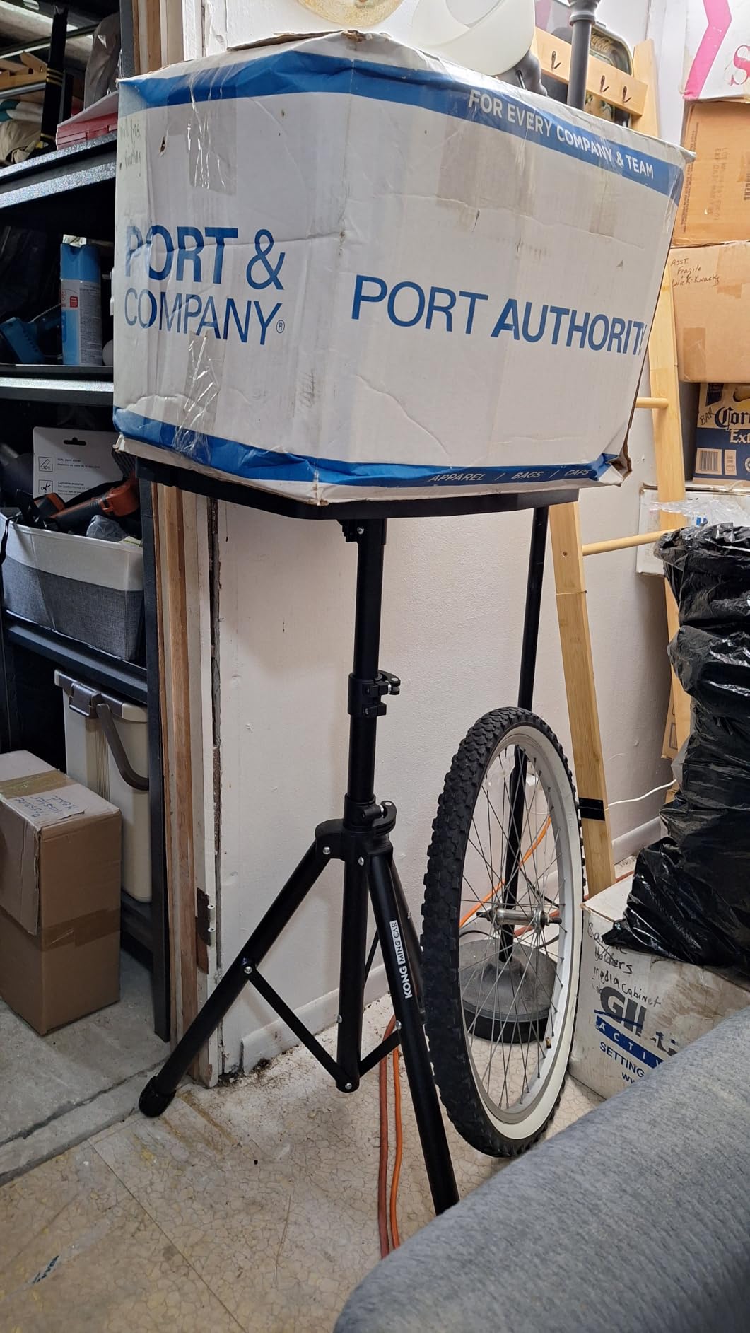 Indoor Cycling Desk - Foldable Tabletop with Non-Slip Surface - Adjustable Height Computer Stand, Bike Trainer & Treadmill Desks customer photo 1