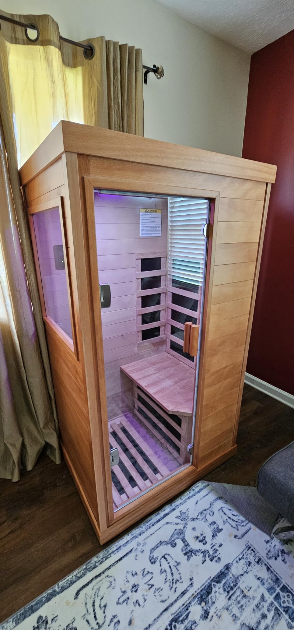 OUTEXER Infrared Sauna Home Sauna Spa Room Chilean Pine Wood 1200W 120v customer photo 2