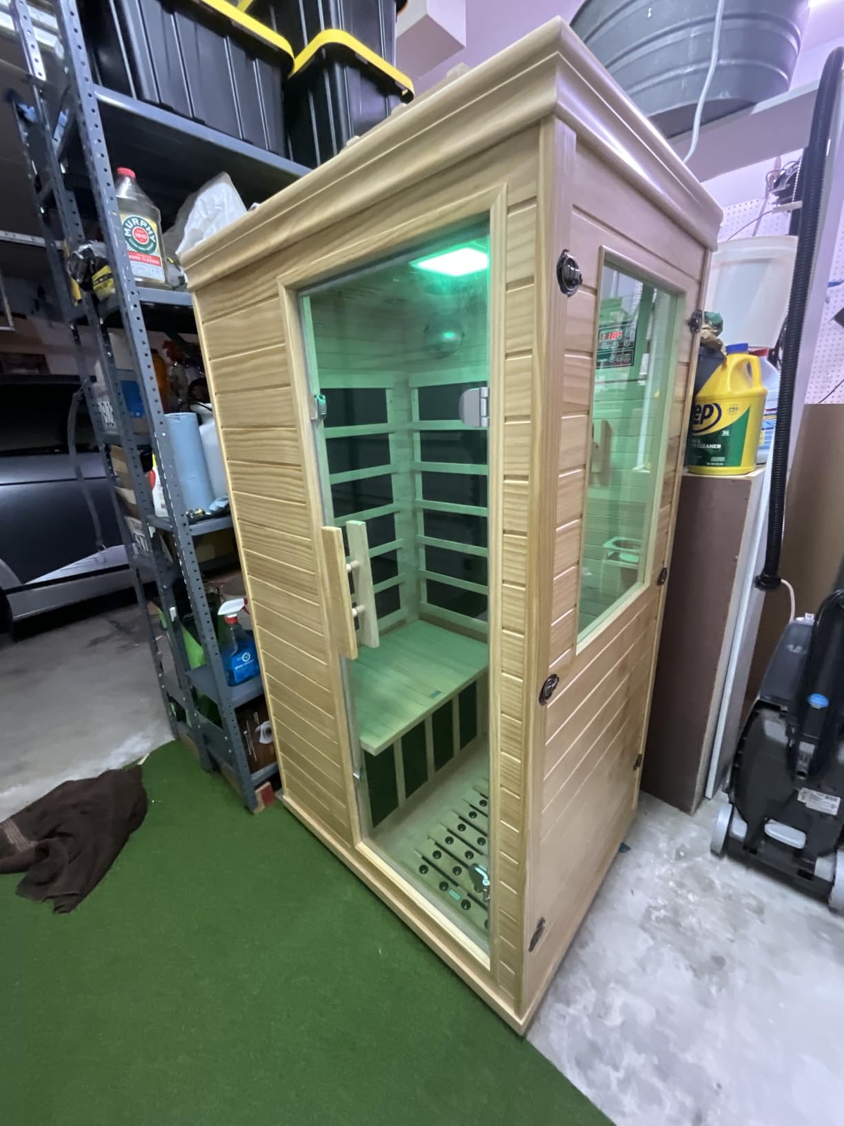 Homsido 2-Person Low EMF Far Infrared Sauna for Home,Canadian Hemlock Wood with 7-Color Therapy,Bluetooth Speakers,Chromotherapy Lights,1850W Heater,Tempered Glass Door&LCD Control Panel customer photo 2