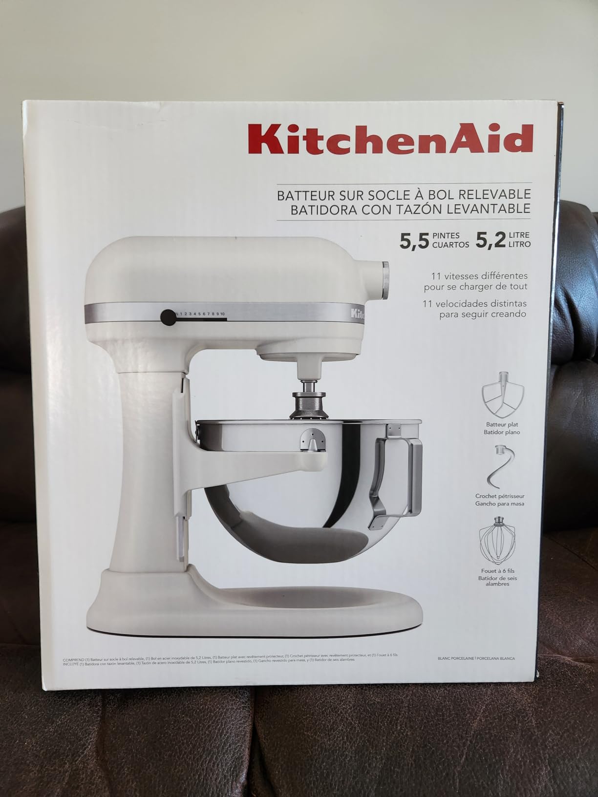 KitchenAid 5.5-Qt Bowl-Lift Stand Mixer, KSM55SXXX, Porcelain White customer photo 2