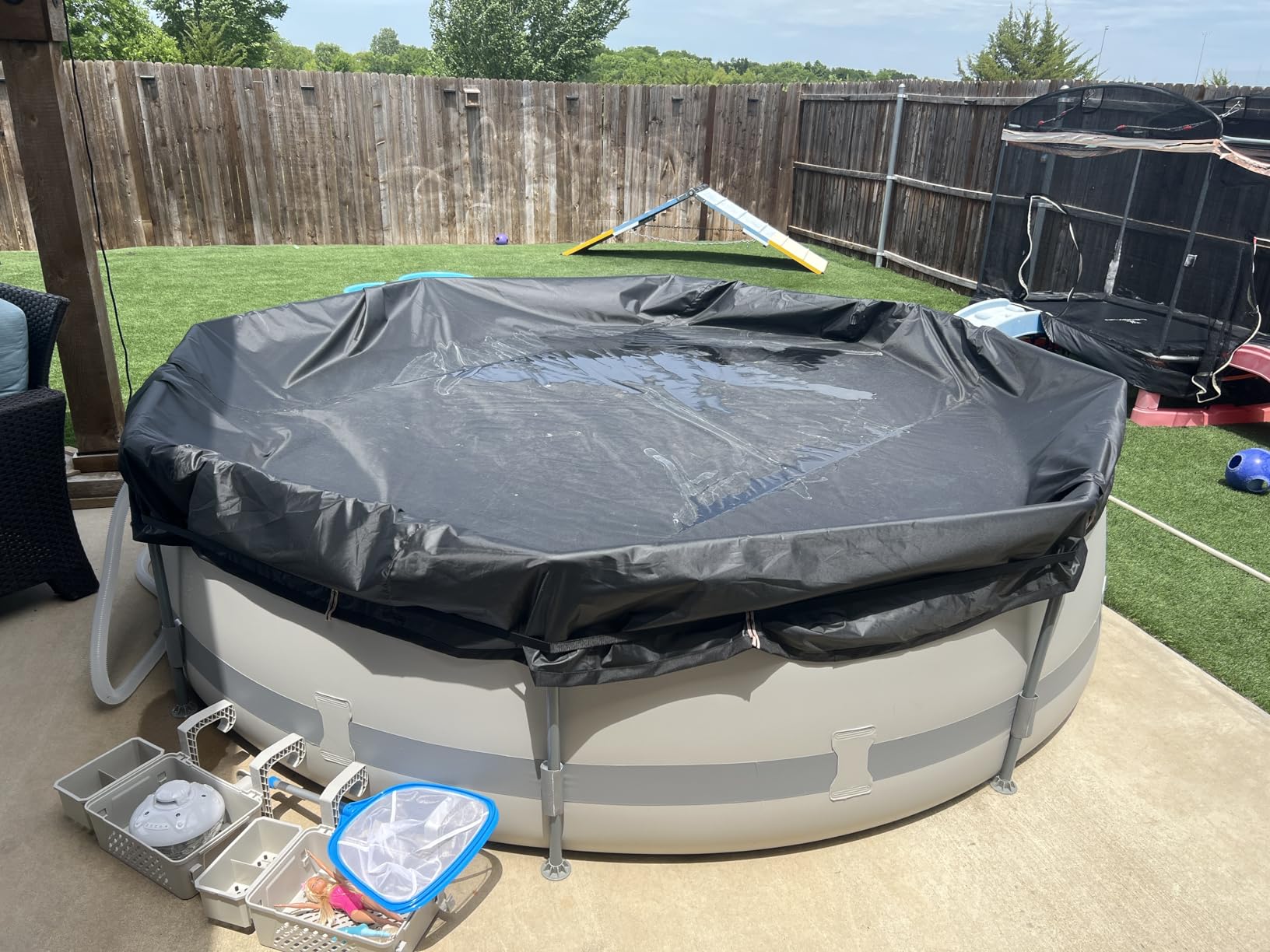 QH.HOME 16x32Ft Winter Pool Cover,Windproof Ratchet Straps&Thick Fabric customer photo 1
