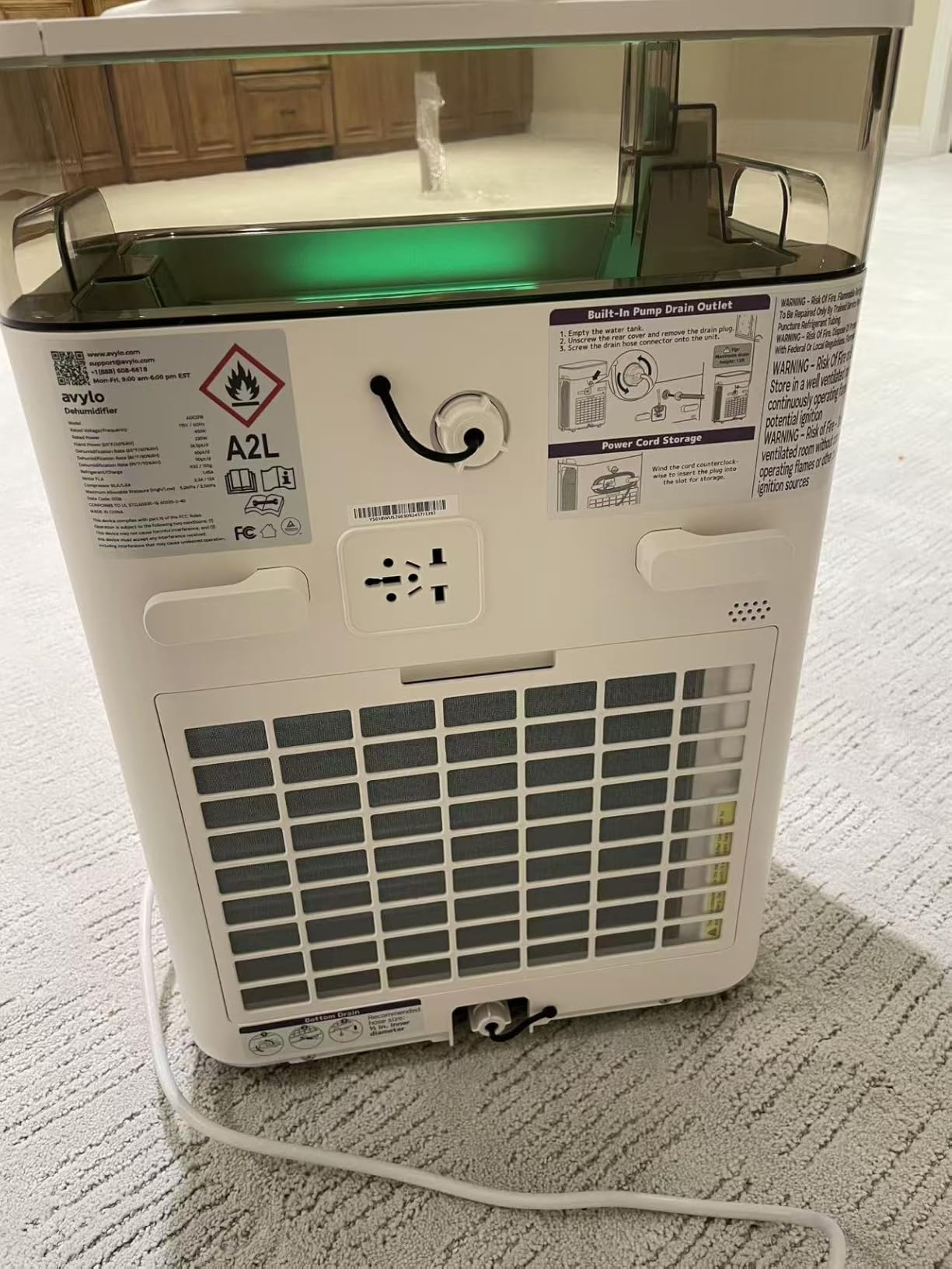 avylo Dehumidifier for Basement with Pump and Hose, Max 90 Pints/D, White customer photo 1