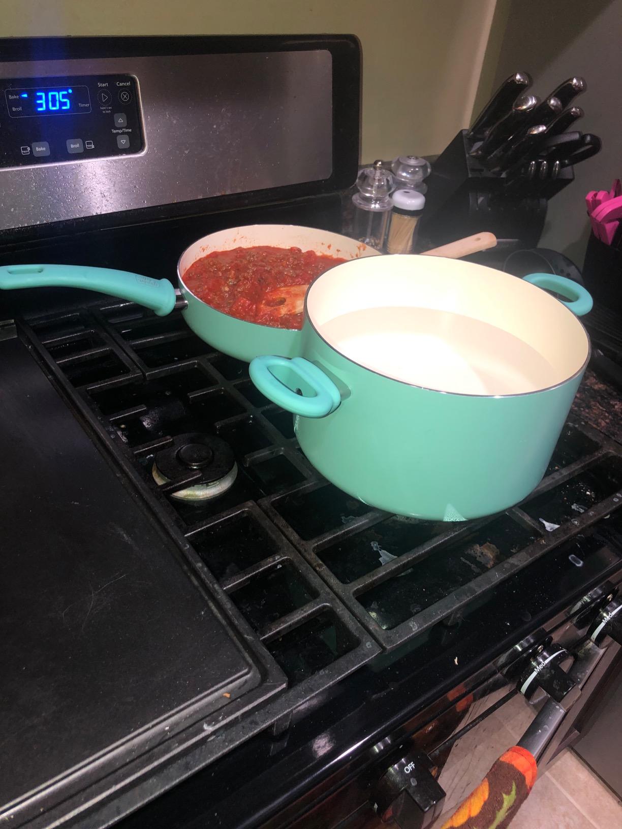 GreenLife 16pc Ceramic Nonstick Pots & Pans Cookware Set, Sage Green customer photo 2