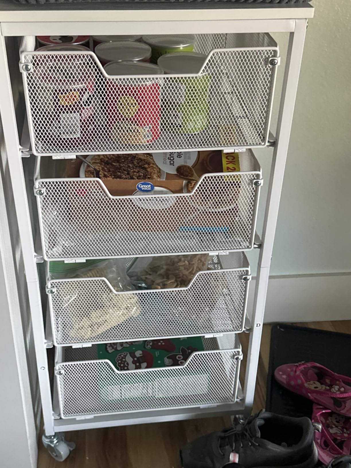 4 Tier Narrow Kitchen Rolling Cart, 9.1