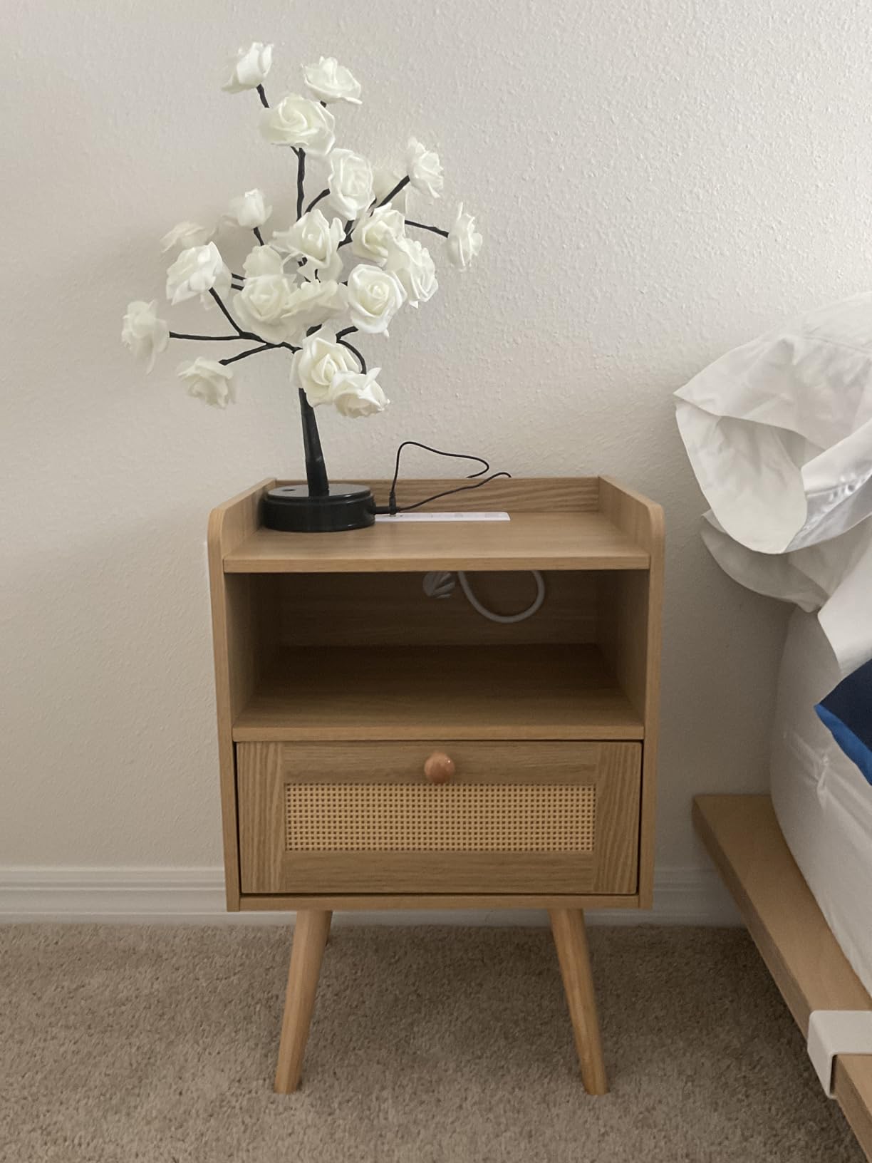 SUPERJARE Nightstands Set of 2, Night Stands with Charging Station customer photo 2