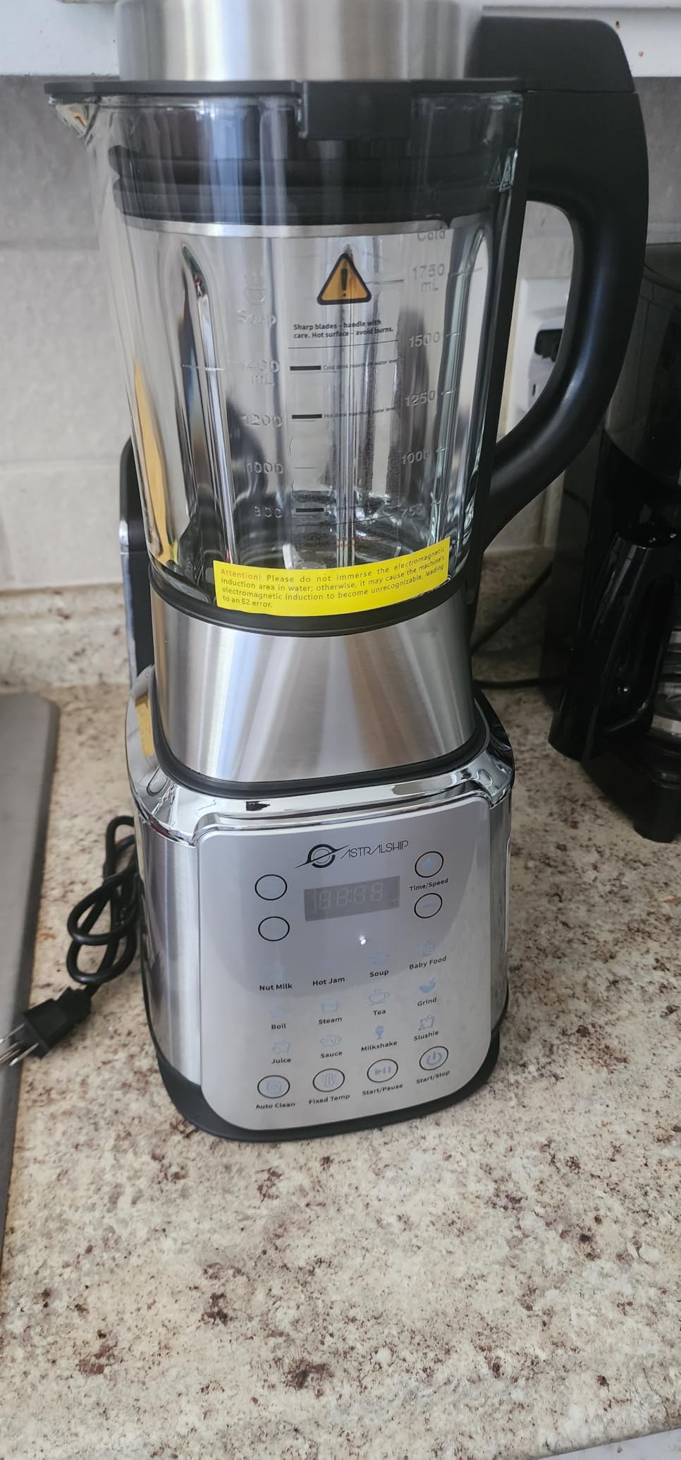 ASTRALSHIP 1500W Professional Glass Blender for Kitchen, Countertop High-Speed Smoothie Maker & Heating Nut Milk Machine - 14 Presets, 9 Speeds, BPA-Free Glass Jar for Hot Soups, Slushie customer photo 1