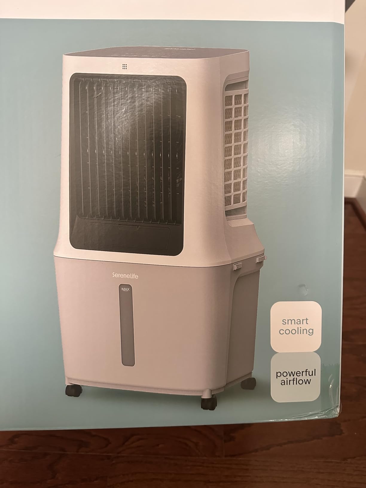SereneLife Portable Air Cooler with 3200 CFM Power - High-Performance Evaporative Swamp Cooler for Indoor & Outdoor Spaces, 50 L Tank, 60° Oscillation, 12-Hour Timer, Wi-Fi & Remote Control (Black) customer photo 2