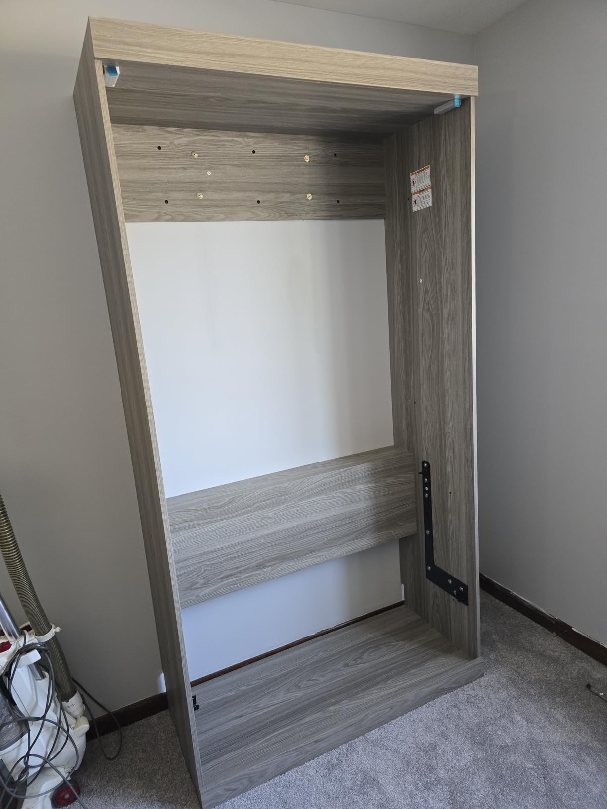 RuiSiSi Queen Size Hideaway Murphy Bed with Storage Shelf, White customer photo 1