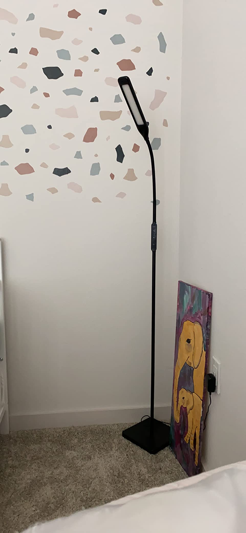 LASTAR LED Floor Lamp with Remote, Standing Reading Lamp 4 Color Temperatures 3000K-5500K & 5 Brightness Dimmable, Gooseneck Floor Lamp with 1H Timer Memory Function for Living Room Bedroom Office customer photo 2