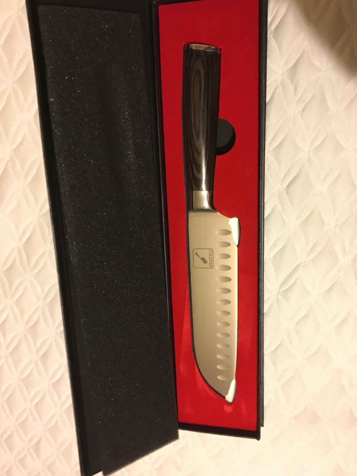 imarku Santoku Knife 5 Inch, Ultra Sharp Chef Knife with Pakkawood Handle customer photo 1