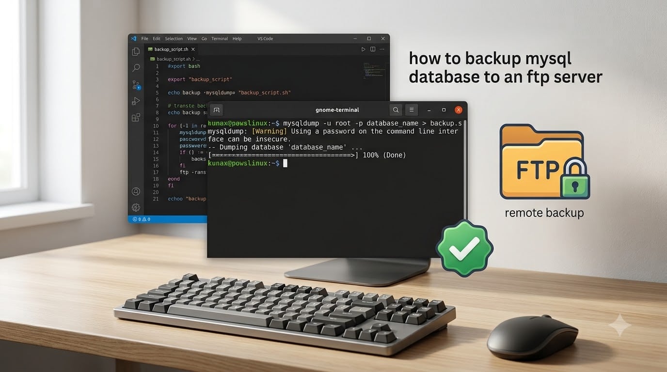how to backup mysql database to an ftp server