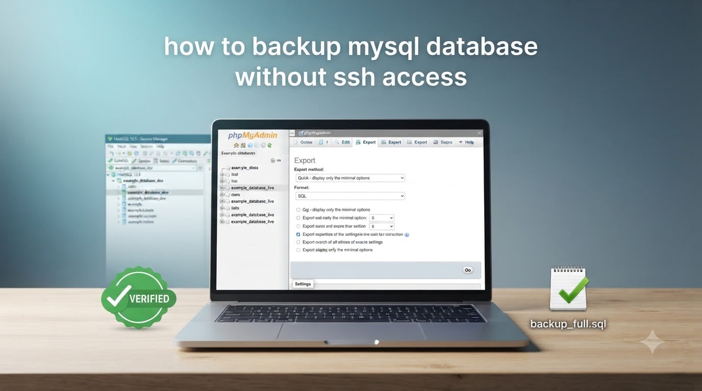 how to backup mysql database without ssh access