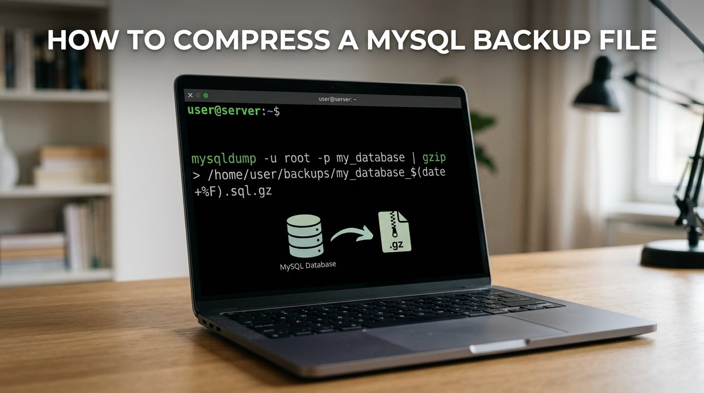 how to compress a mysql backup file