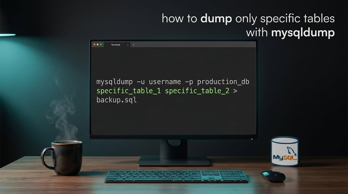 how to dump only specific tables with mysqldump