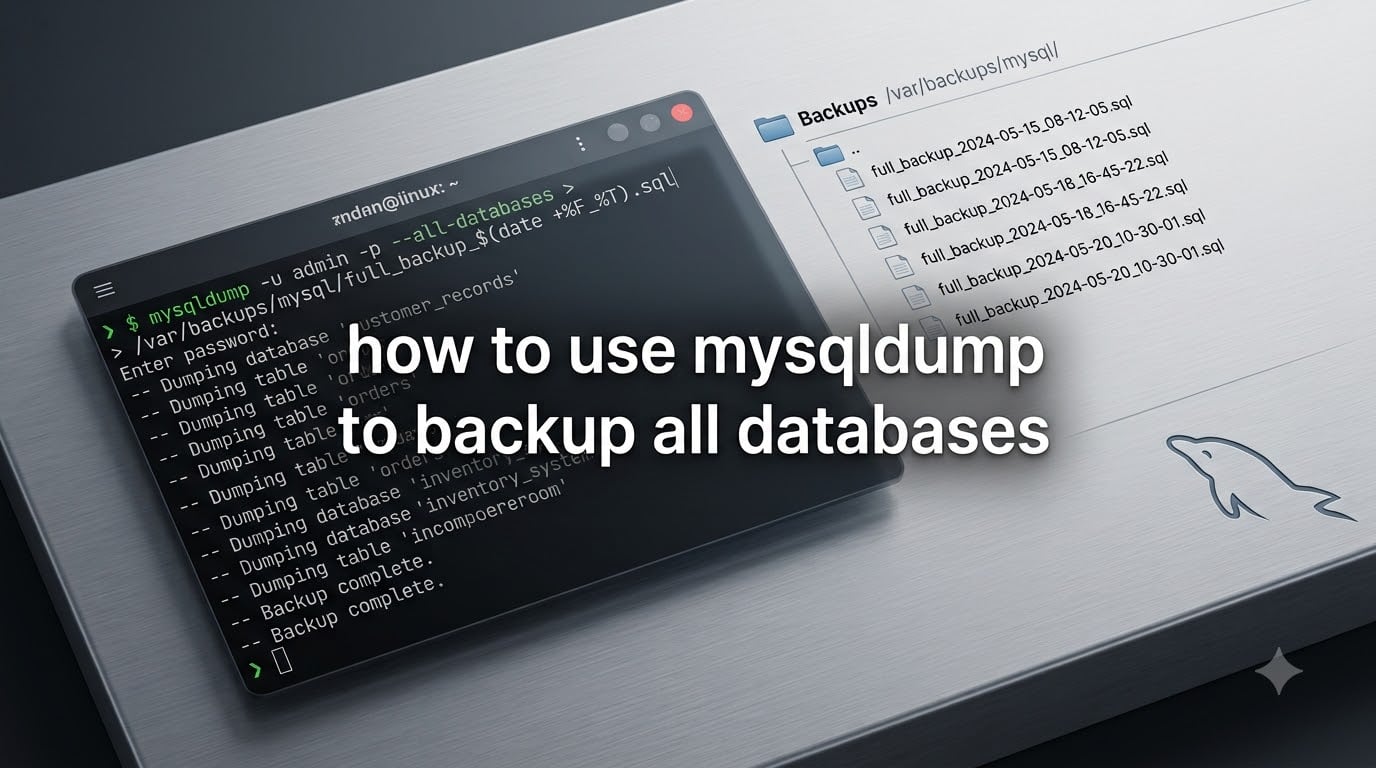 how to use mysqldump to backup all databases