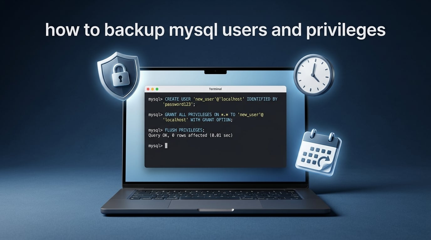 how to backup mysql users and privileges
