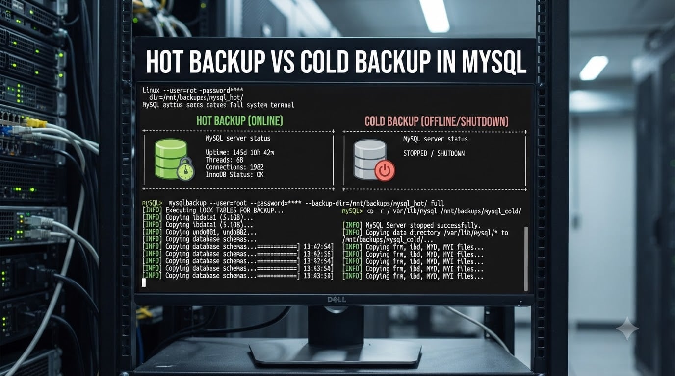 hot backup vs cold backup in mysql