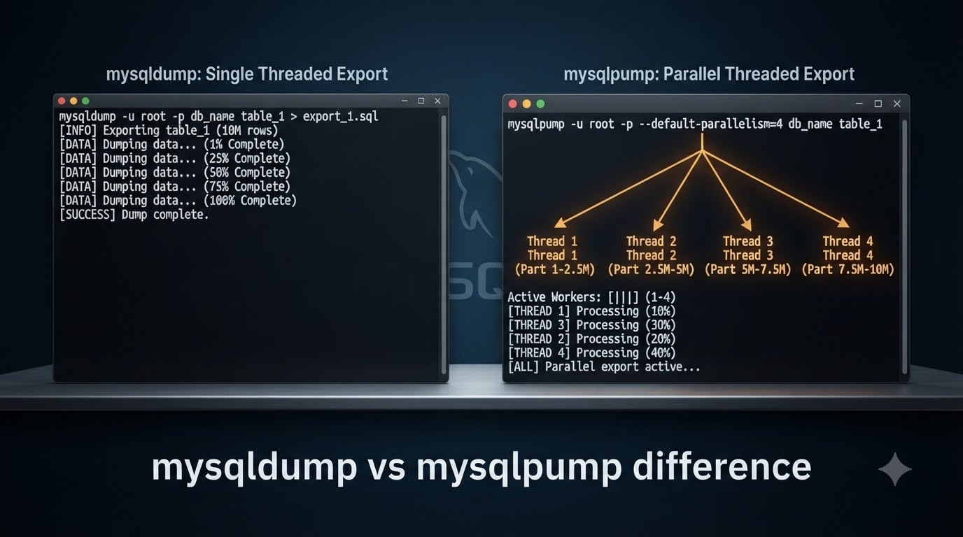 mysqldump vs mysqlpump difference