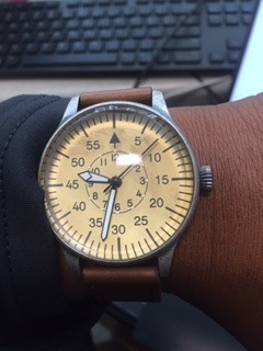 Mil-Tec Luftwaffe Me109 Aviator Vintage German WW2 Flieger Pilot Mens Watch - Military Easy to Read Calfskin Brown Leather Strap 3 Atm Analog Quartz customer photo 1