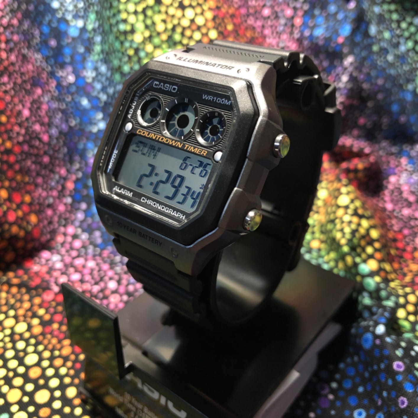 Casio Men's AE-1300WH-8AV Digital Sports Watch, World Time, 100M Water Resistant, 10 Year Battery, LED Backlight, Stopwatch, 9 Interval Timers, Alarm, Black Resin Band customer photo 2