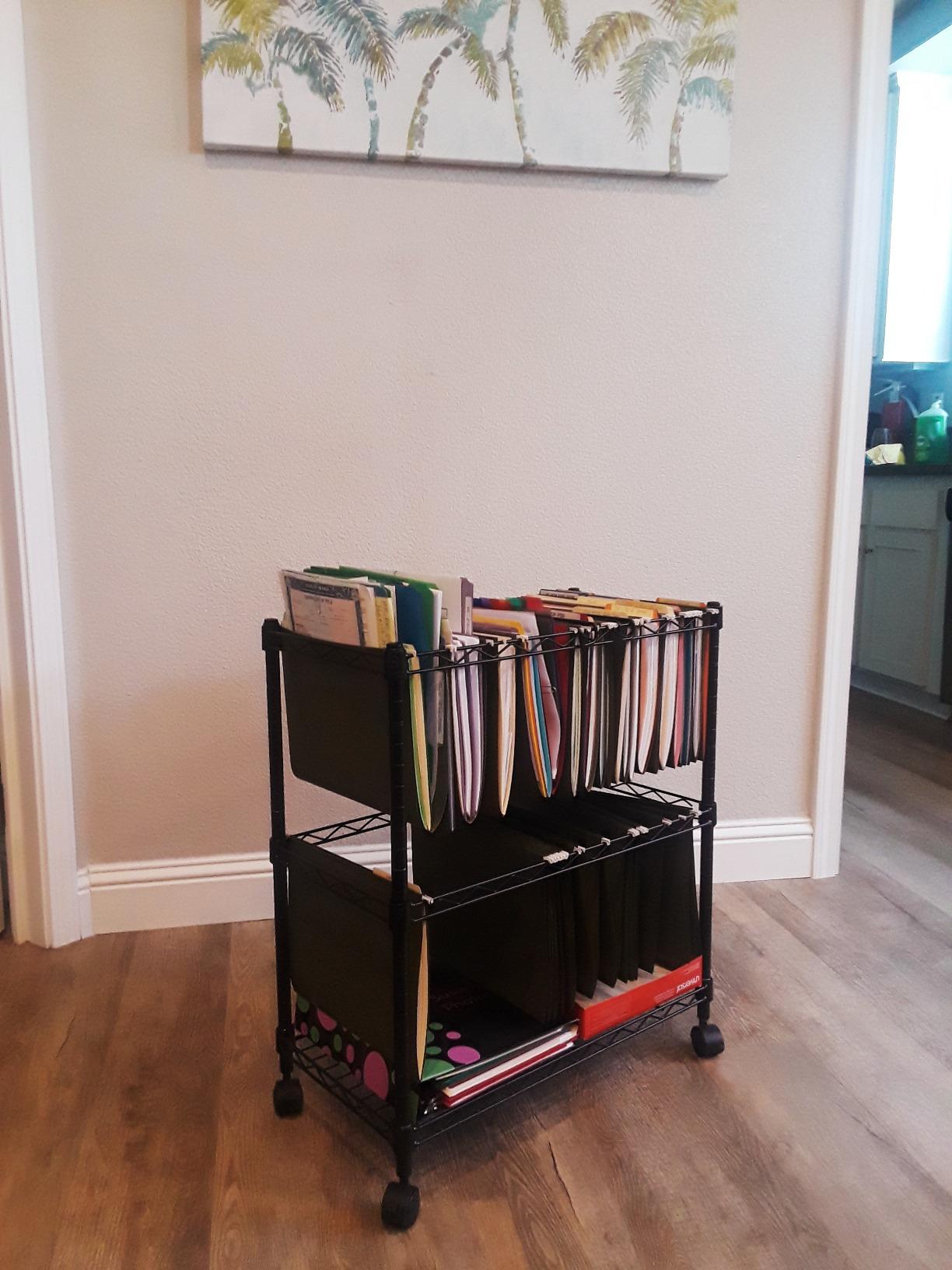 Oceanstar Portable 2-Tier Metal Rolling File Cart, Black customer photo 2