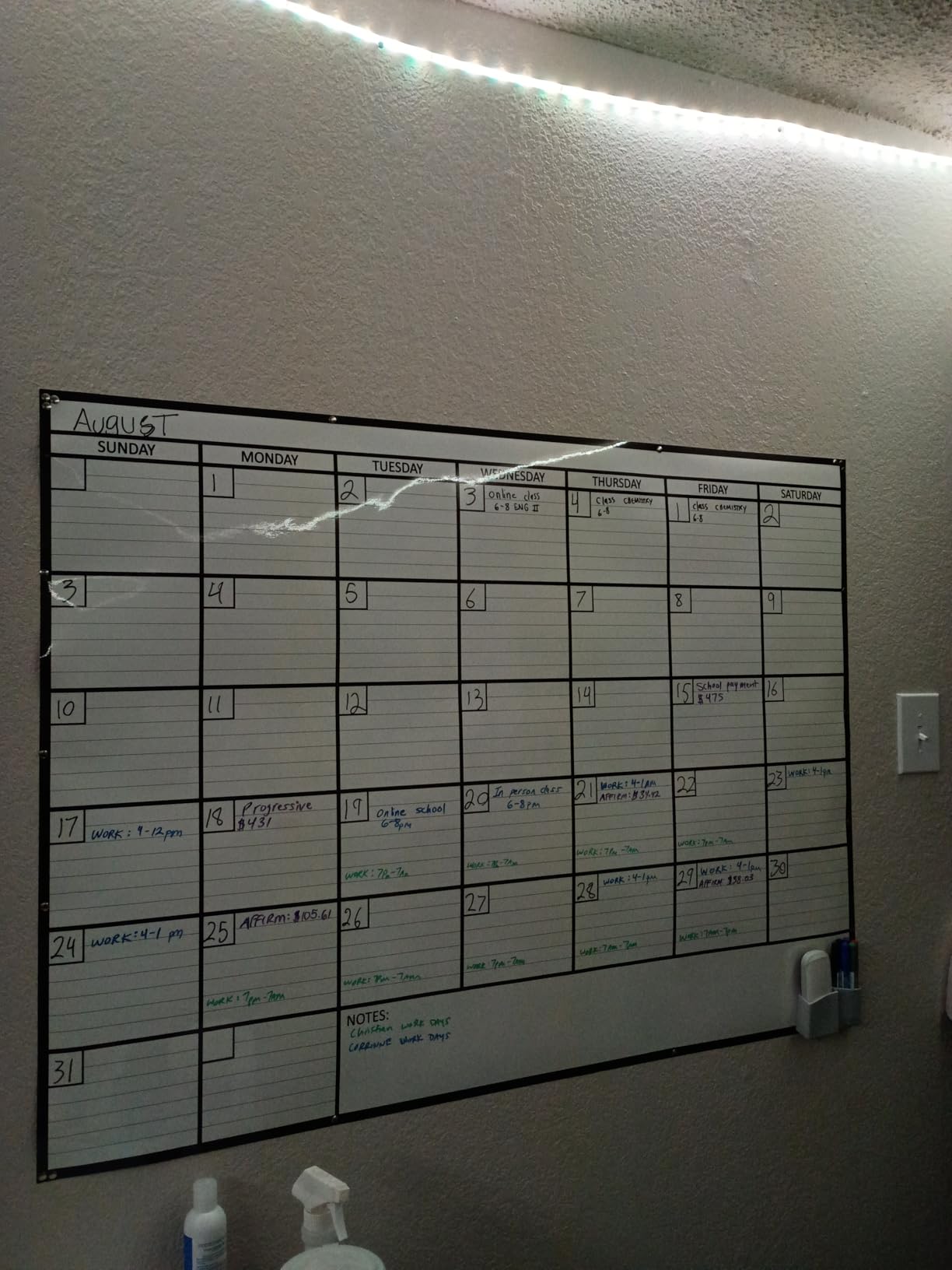 Large Dry Erase Calendar for Wall 36x48, Big Classroom Giant Month, Undated Reusable Family Monthly, Rolled Whiteboard White Board, Calendar Dry Erase Planner for Wall Erasable Large Office 48x36 customer photo 2