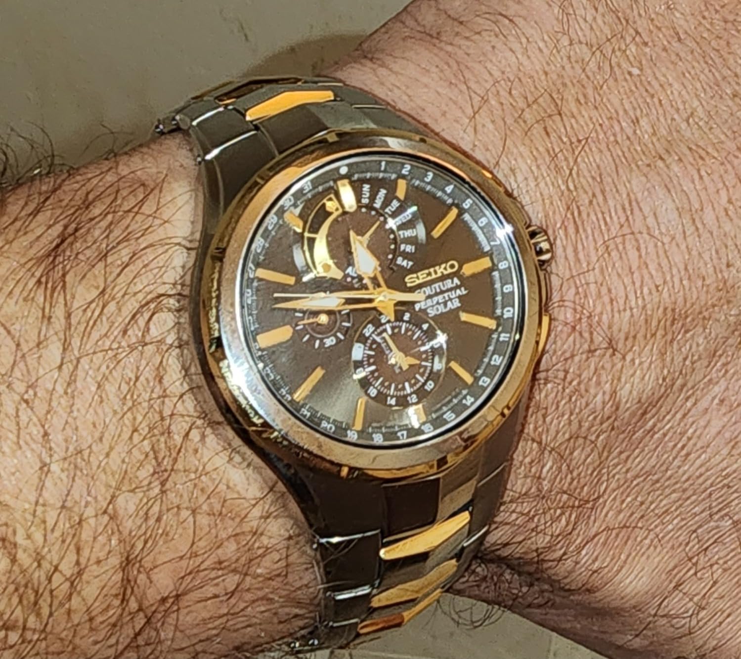 Coutura Men's Solar Perpetual Calendar Alarm Chronograph Watch customer photo 2