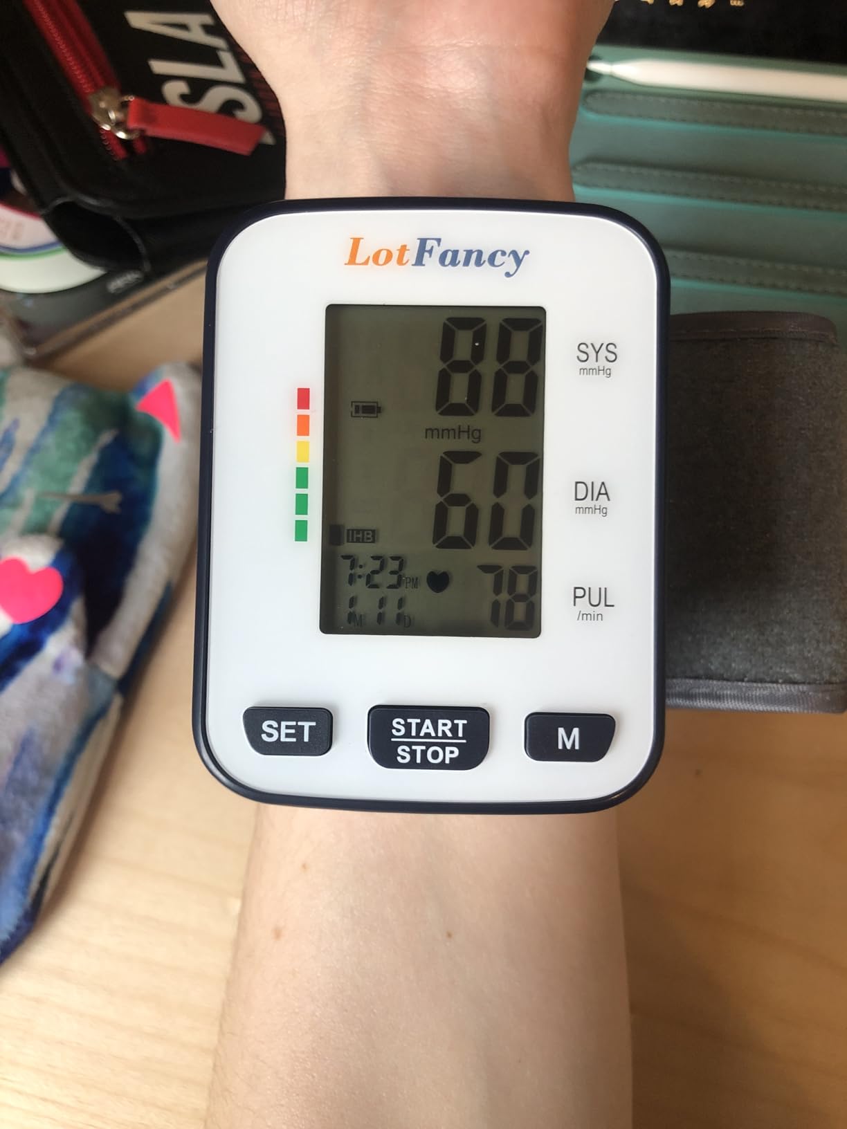 LotFancy Wrist Blood Pressure Monitor for Home Use, Automatic Blood Pressure Machine Adjustable Wrist Cuff 5.3”-8.5” Digital BP Machine with LCD Display, 120 Memory, 2 User, with Carrying Case customer photo 2
