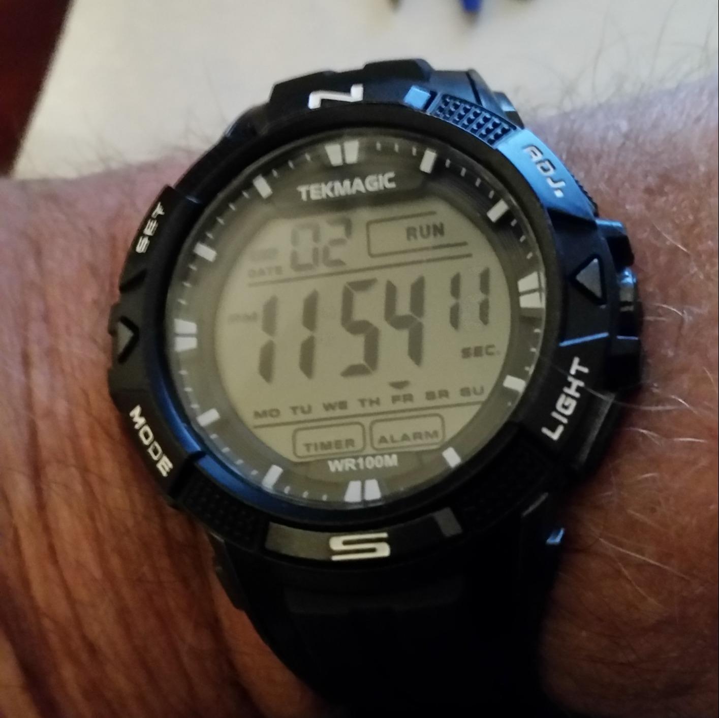 10ATM Waterproof Sport Watch for Swimming Diving with Stopwatch, 12/24 Hour Format, Dual Time Zone, Alarm Functions (2019 Version) customer photo 2