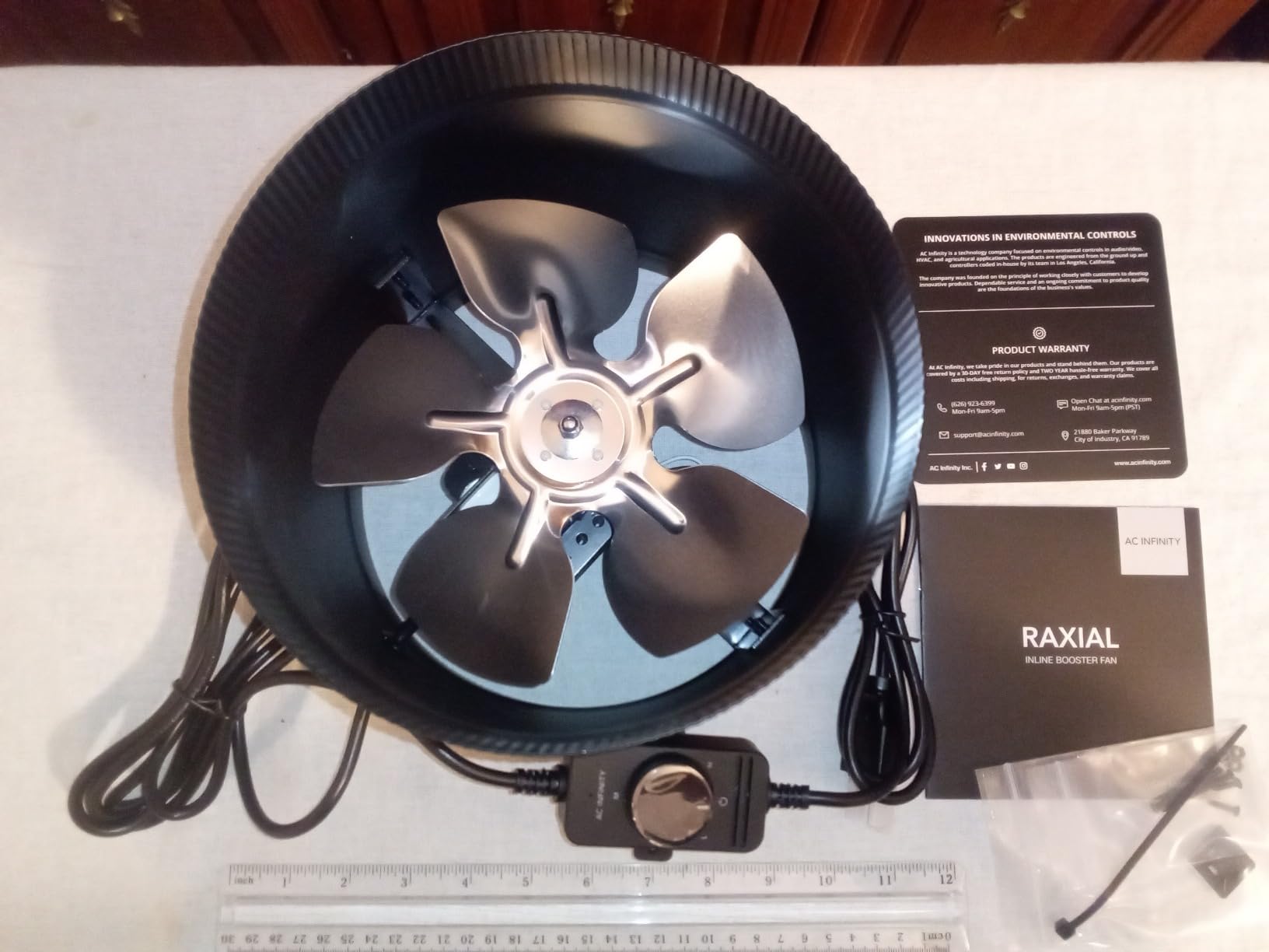 AC Infinity RAXIAL S6, Inline Booster Duct Fan 6” with Speed Controller customer photo 2