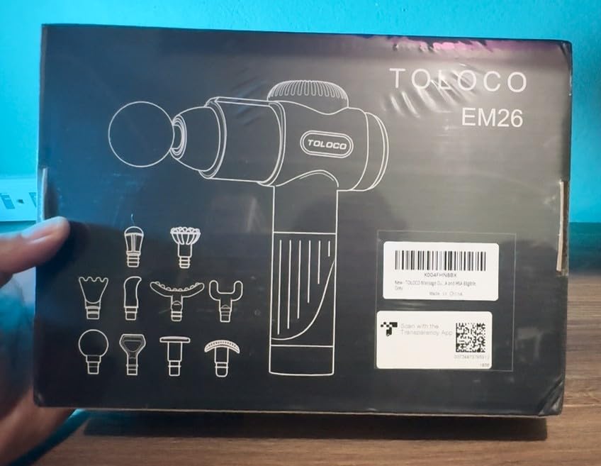 TOLOCO Massage Gun, Deep Tissue Back Massage for Athletes for Pain Relief, Percussion Massager with 10 Massages Heads & Silent Brushless Motor, Relaxation Gifts for Men Women, Black customer photo 2