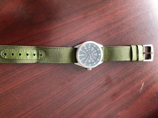 Infantry Mens Military Field Watch, Easy Read Large Face, 12/24H Nylon Band customer photo 2