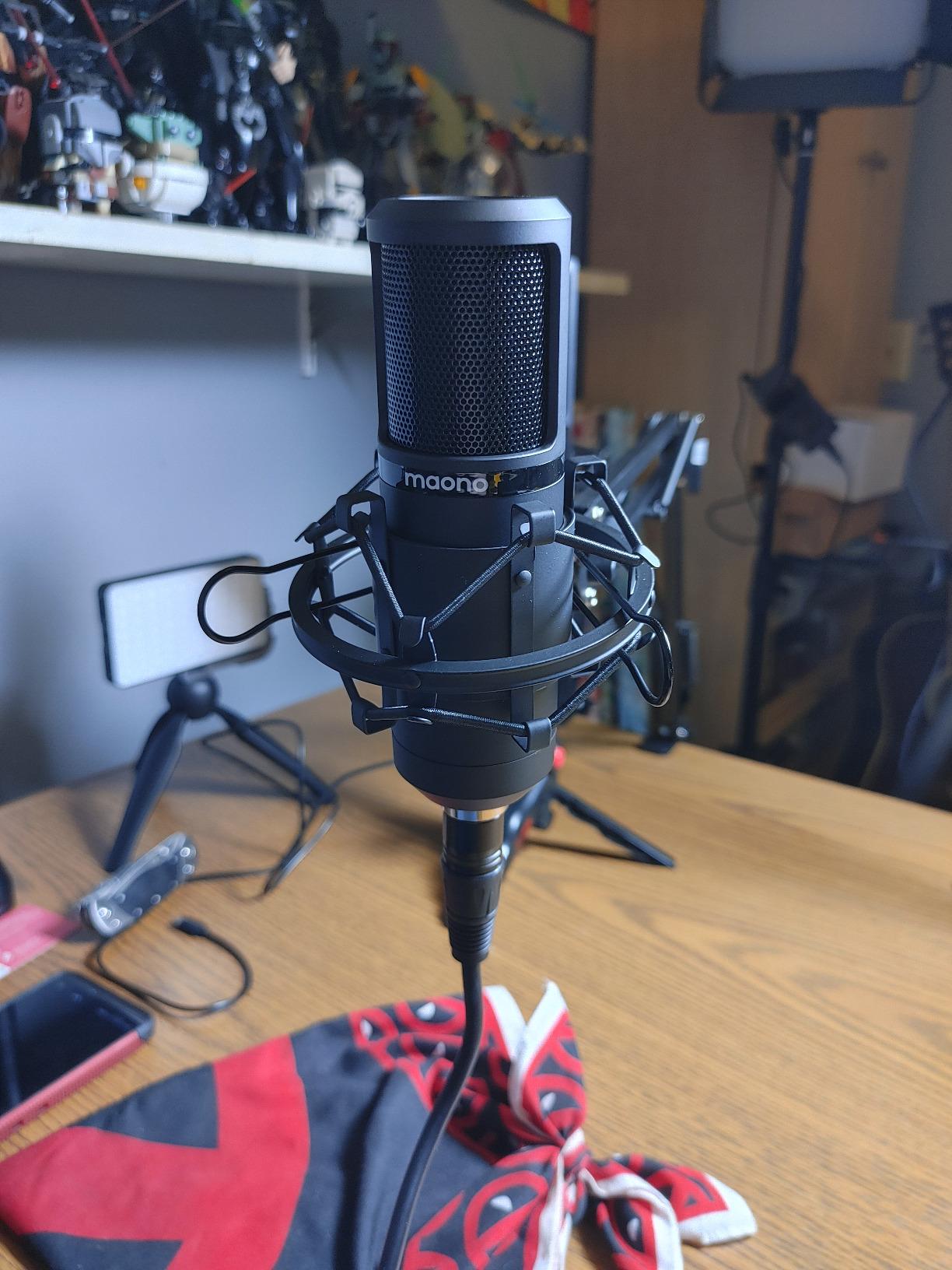 MAONO PM320S Condenser PC Microphone with XLR Cable, Boom Arm, Pop Filter customer photo 2