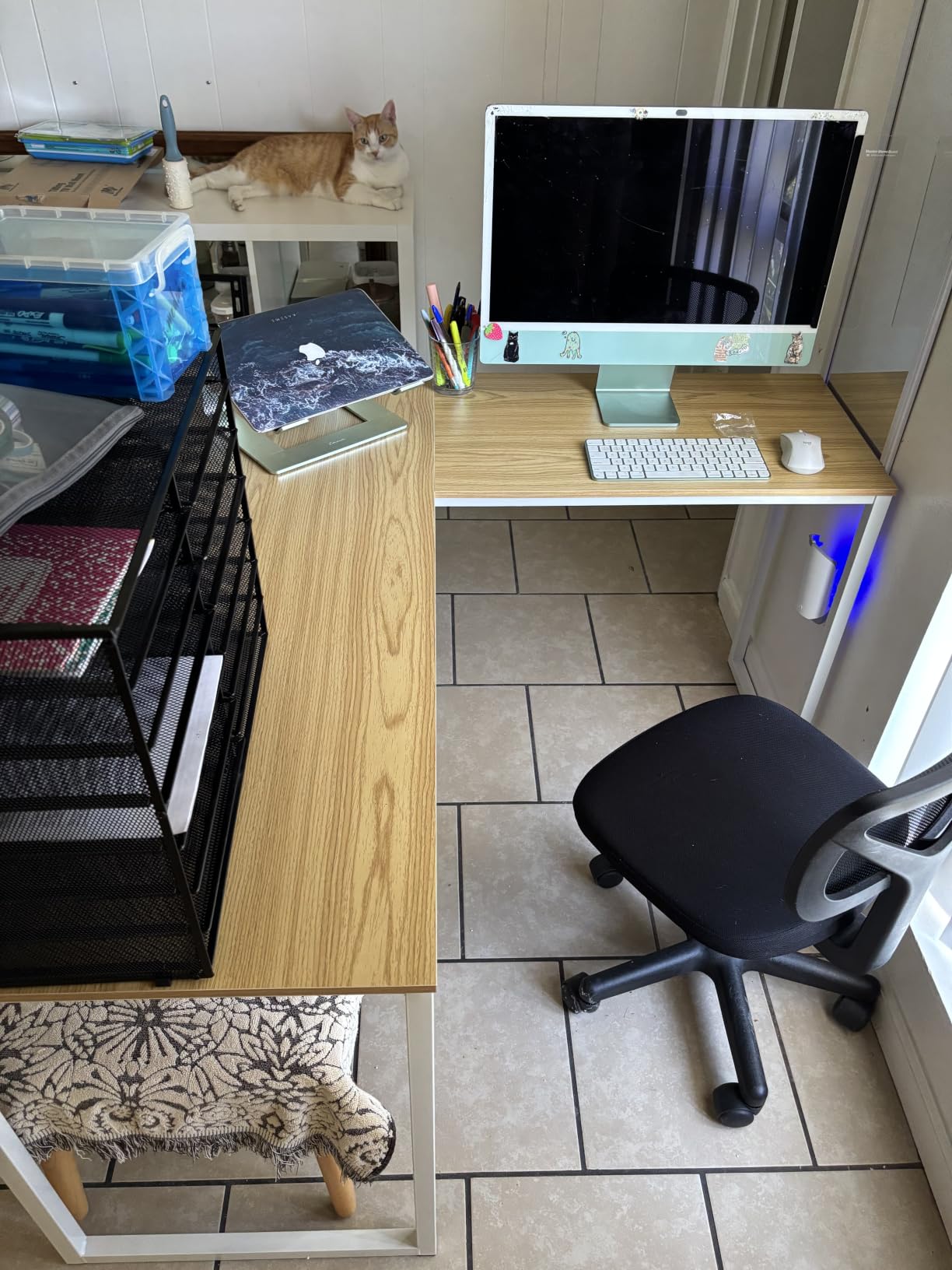 SHW Mission 40-Inch Home Office Computer Desk, Black customer photo 2