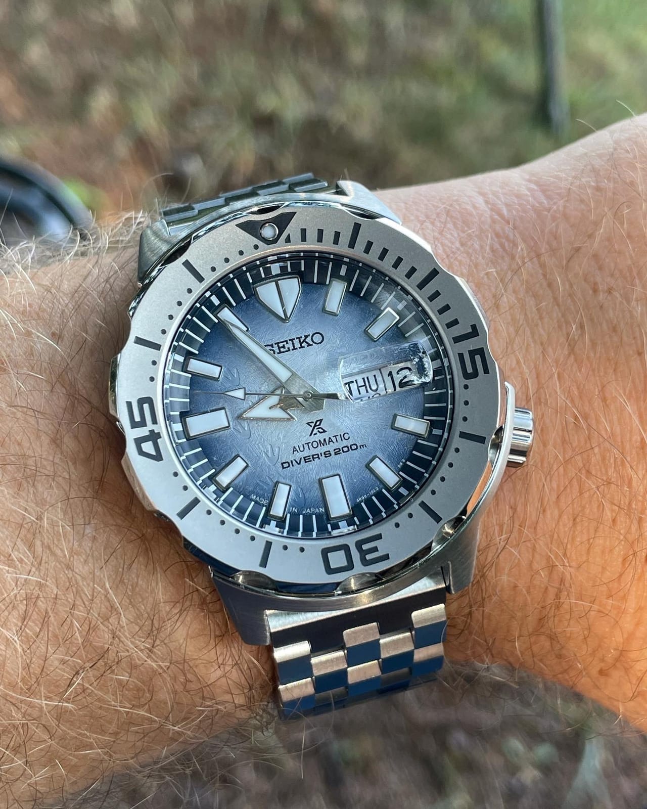 Seiko SRPG57 Men's - Prospex - Automatic Diver Watch, Blue Dial, Stainless Steel, 200M Water Resistant with Day/Date Display customer photo 1