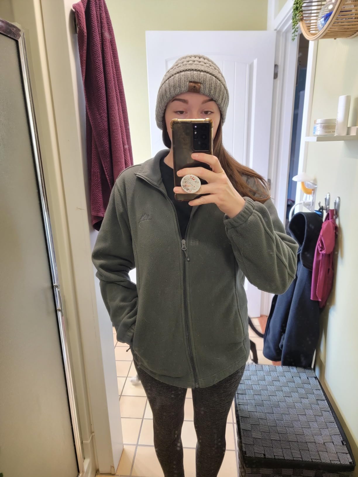 GIMECEN Women's Full Zip Soft Polar Fleece Jacket Outdoor Recreation Coat customer photo 2