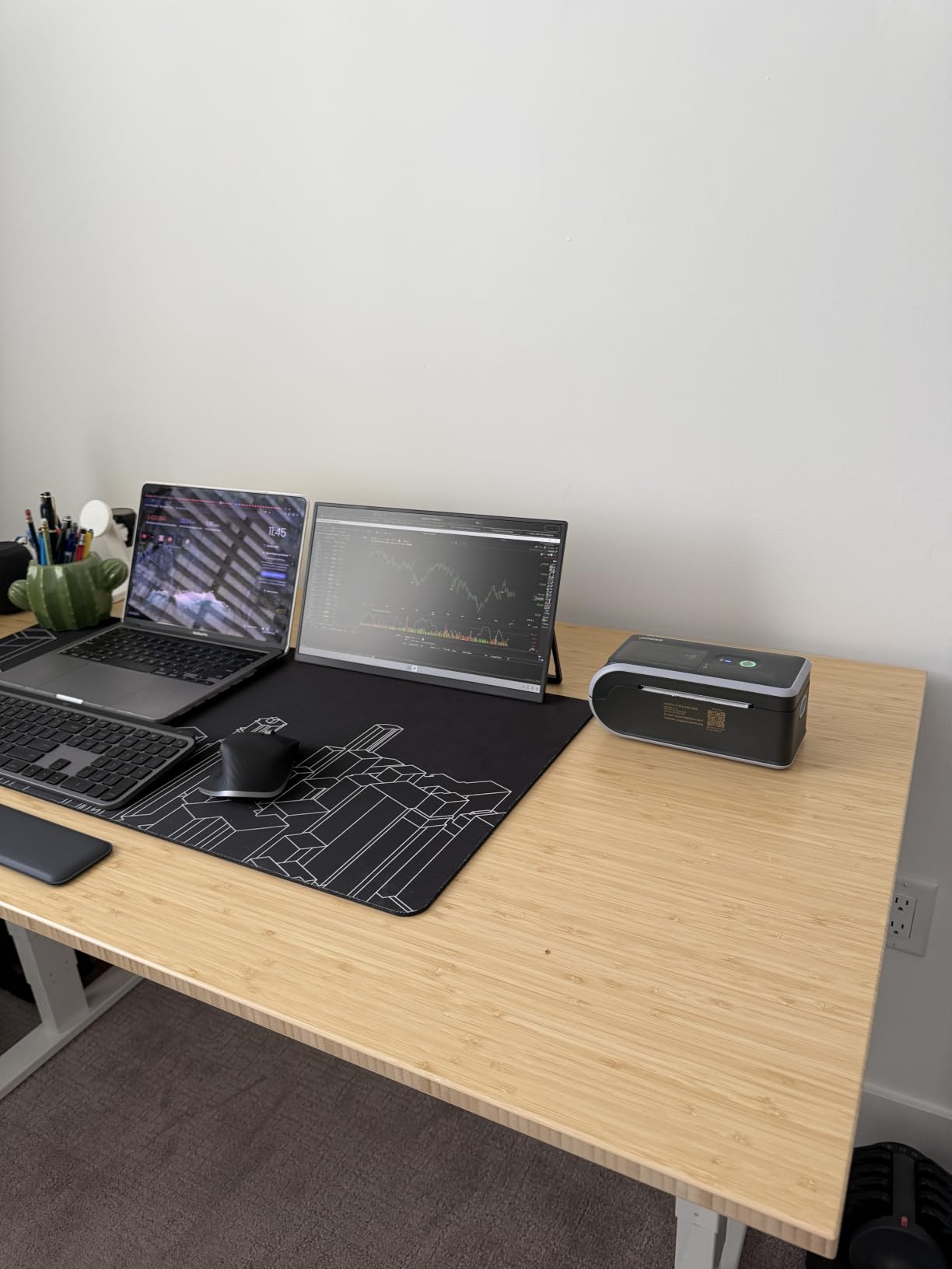 FlexiSpot E6 Bamboo 3-Stage Dual Motor 60 x 30 Electric Standing Desk Sit Stand Up Desk, Holds 220 lbs, Adjustable Height w/ Memory Presets, Solid Bamboo Desktop & Black Frame, Ships in 2 Boxes customer photo 2