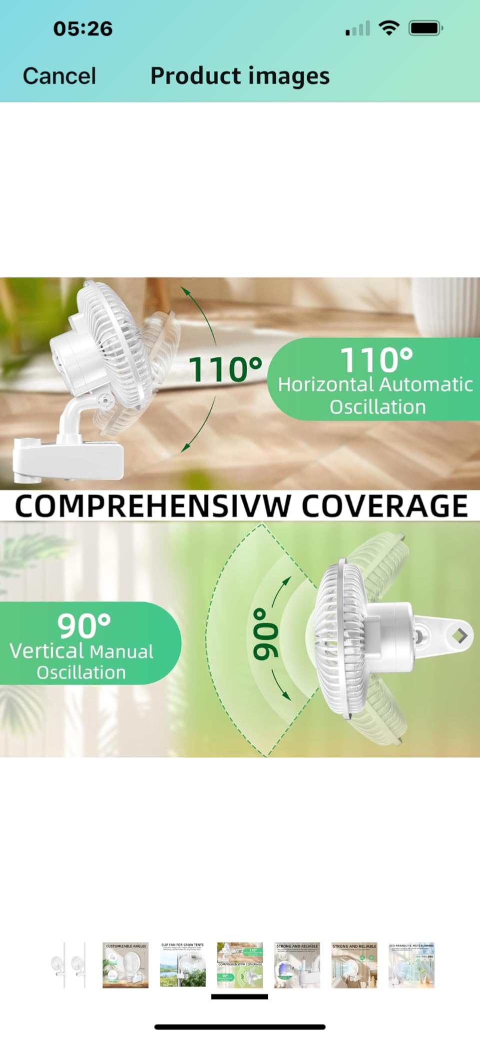Simple Deluxe Clip Fan, 6-Inch Grow Tent Fan, Monkey Fan, Adjustable 90° Angles, 15W, 2-Speeds Control, 2 Pack customer photo 2