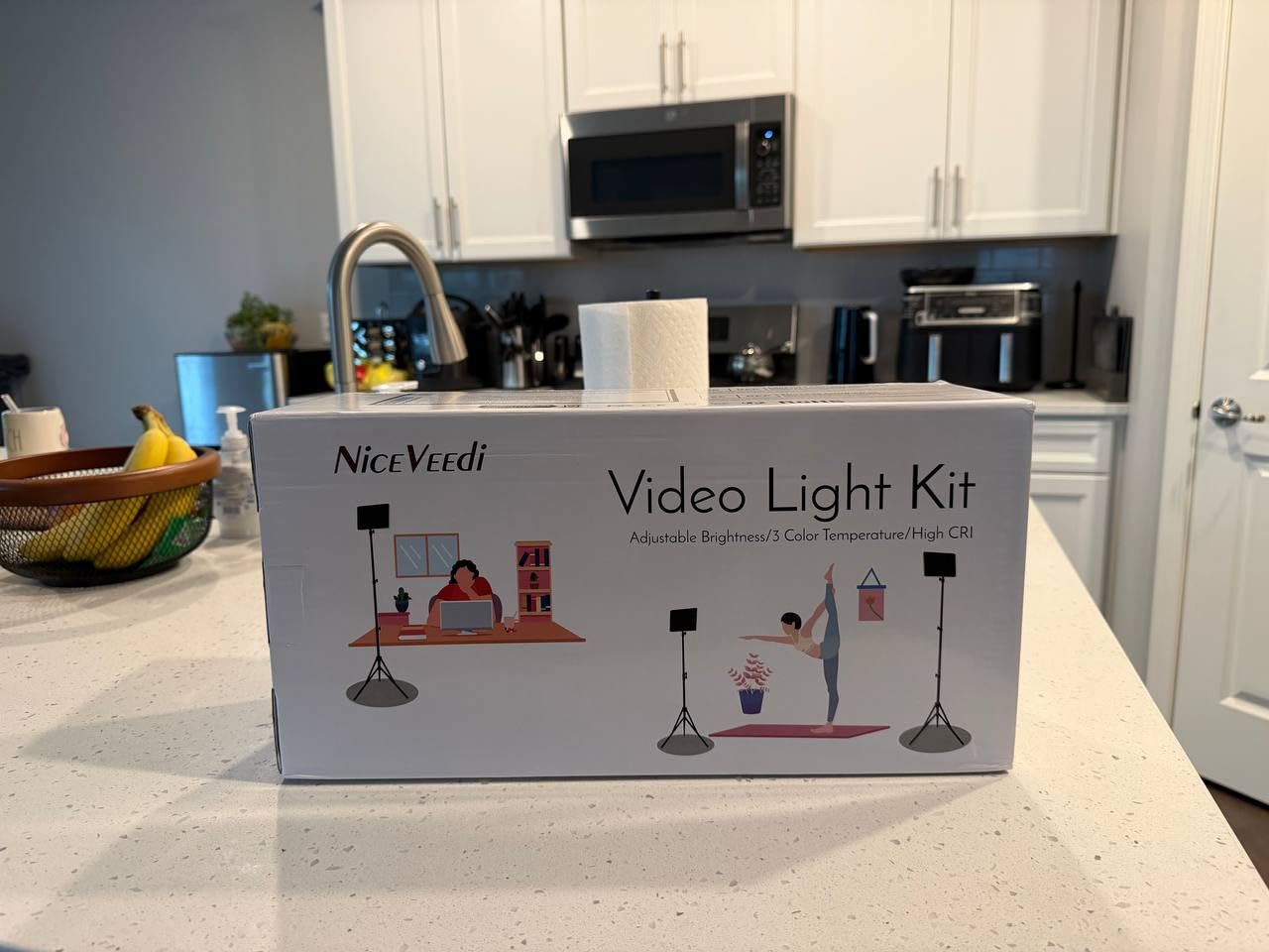 2-Pack LED Video Light Kit, NiceVeedi Studio Light, 2800-6500K Dimmable Photography Lighting Kit with Tripod Stand&Phone Holder, 73